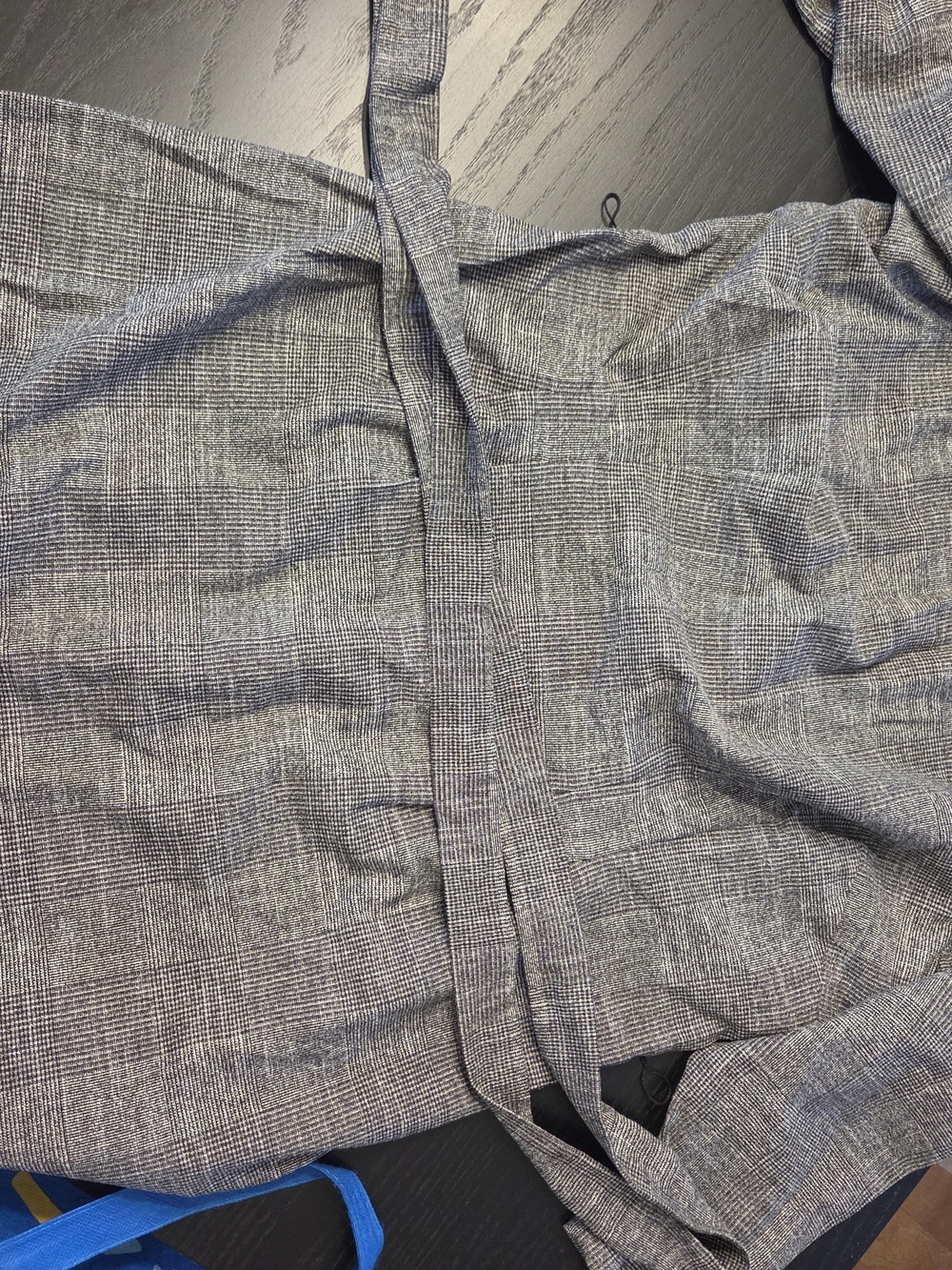 H&M Gray Plaid Tie-Waist Dress